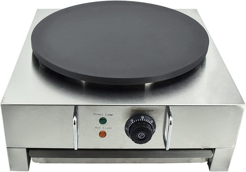 40cm Commercial Electric Crepe Maker 3000W Non-Stick Stainless Steel Hotplate