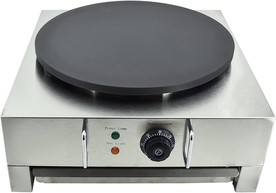 40cm Commercial Electric Crepe Maker 3000W Non-Stick Stainless Steel Hotplate