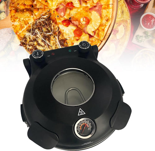 12" Electric Pizza Oven 800°F | Dual Temp Control Stone Countertop Cooker