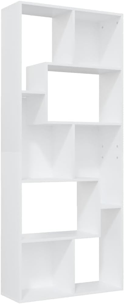 White Modern Bookcase Storage Cabinet 67x24x161cm – Sleek & Sturdy