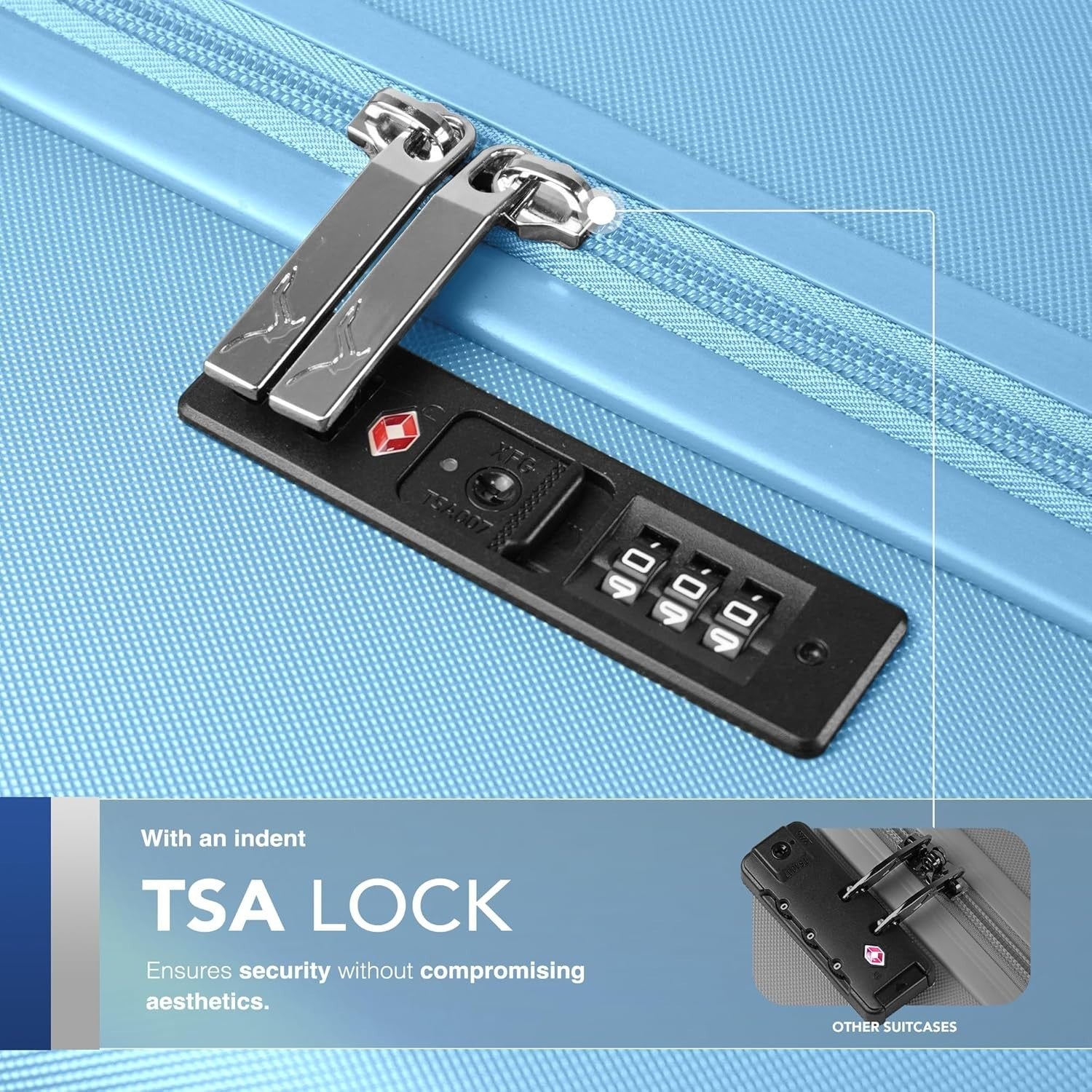 28in Vacay Checked Luggage ABS Hard Case TSA Indent Lock Silent Spinner