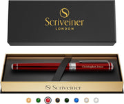 Personalised Rollerball Pen Crimson Red Chrome Medium Ink Gift