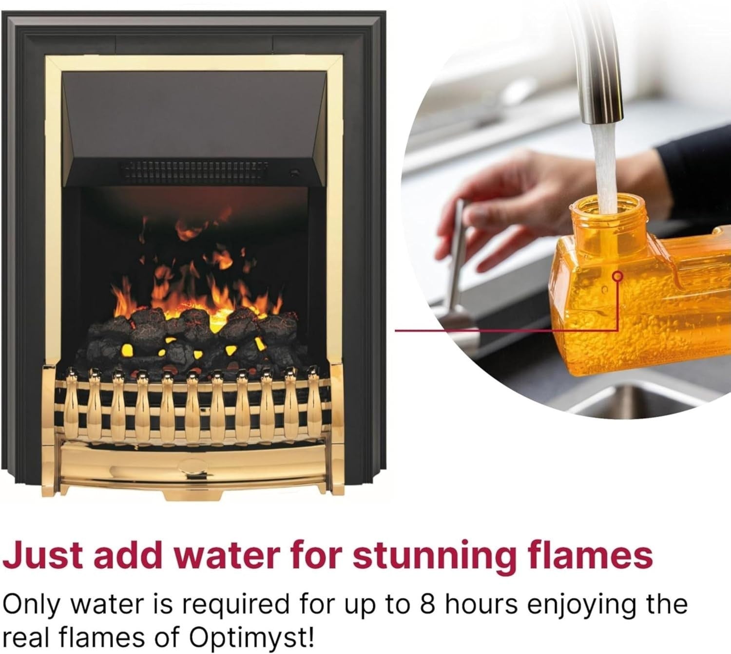 Freestanding Electric Fireplace 2000W Real Flame Effect Remote Thermostat