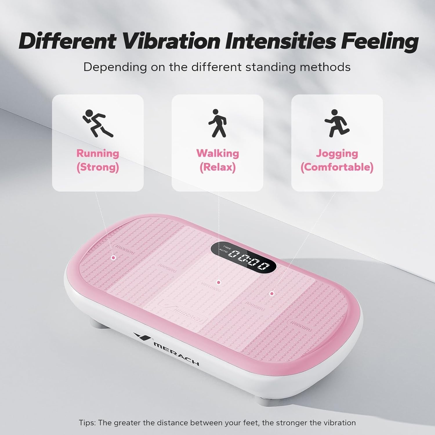 High Power Vibration Plate Fitness Platform 13mm Amplitude 200KG Pink