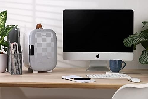 6L Mini Fridge Cooler USB & AC Portable for Bedroom Office Car Grey