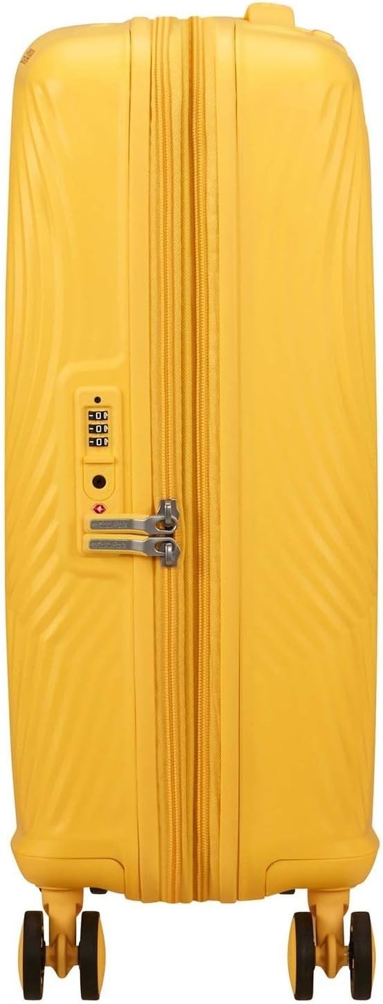 Cabin Hard Shell Suitcase Expandable 55cm TSA Lock Spinner Yellow