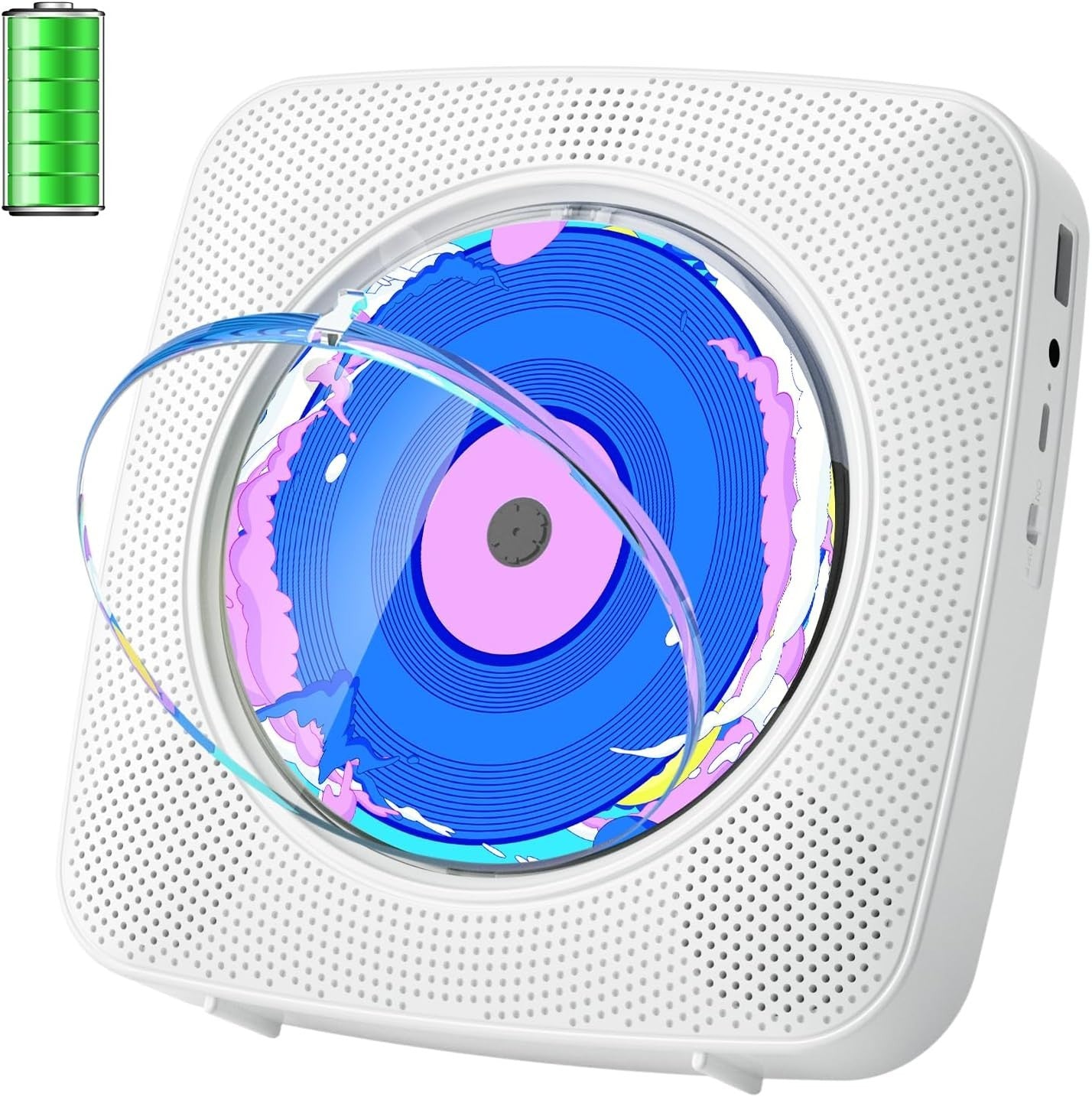Portable CD Player Bluetooth Speakers FM Radio USB AUX Remote Wall Mount