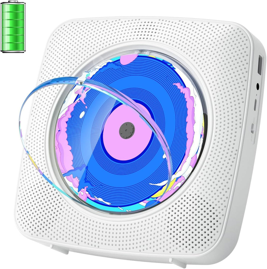 Portable CD Player Bluetooth Speakers FM Radio USB AUX Remote Wall Mount