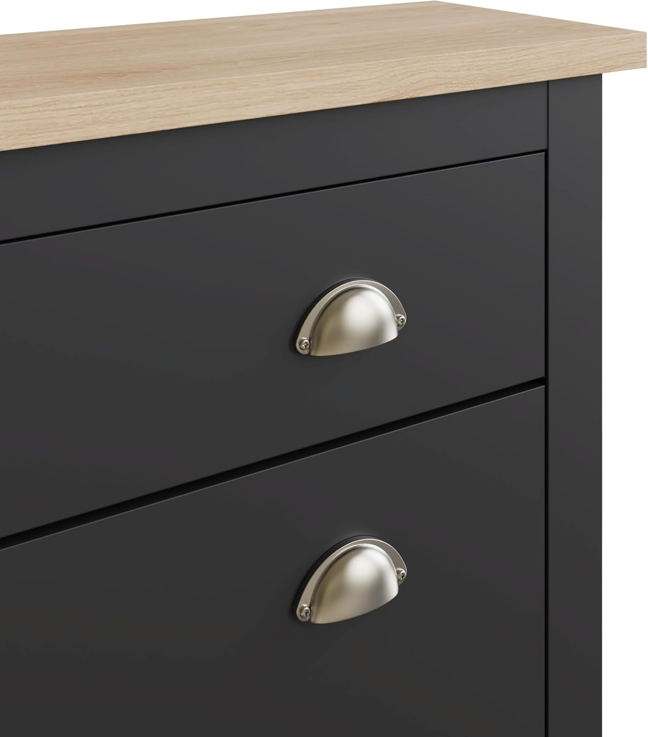 Foldable 2 Door 1 Drawer Shoe Cabinet with Oak Top 78x24x108 cm Black