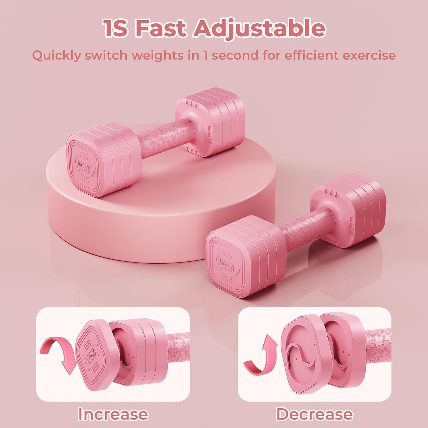Adjustable Dumbbells Pair 2.5KG 4-in-1 Non-Slip Compact Home Gym