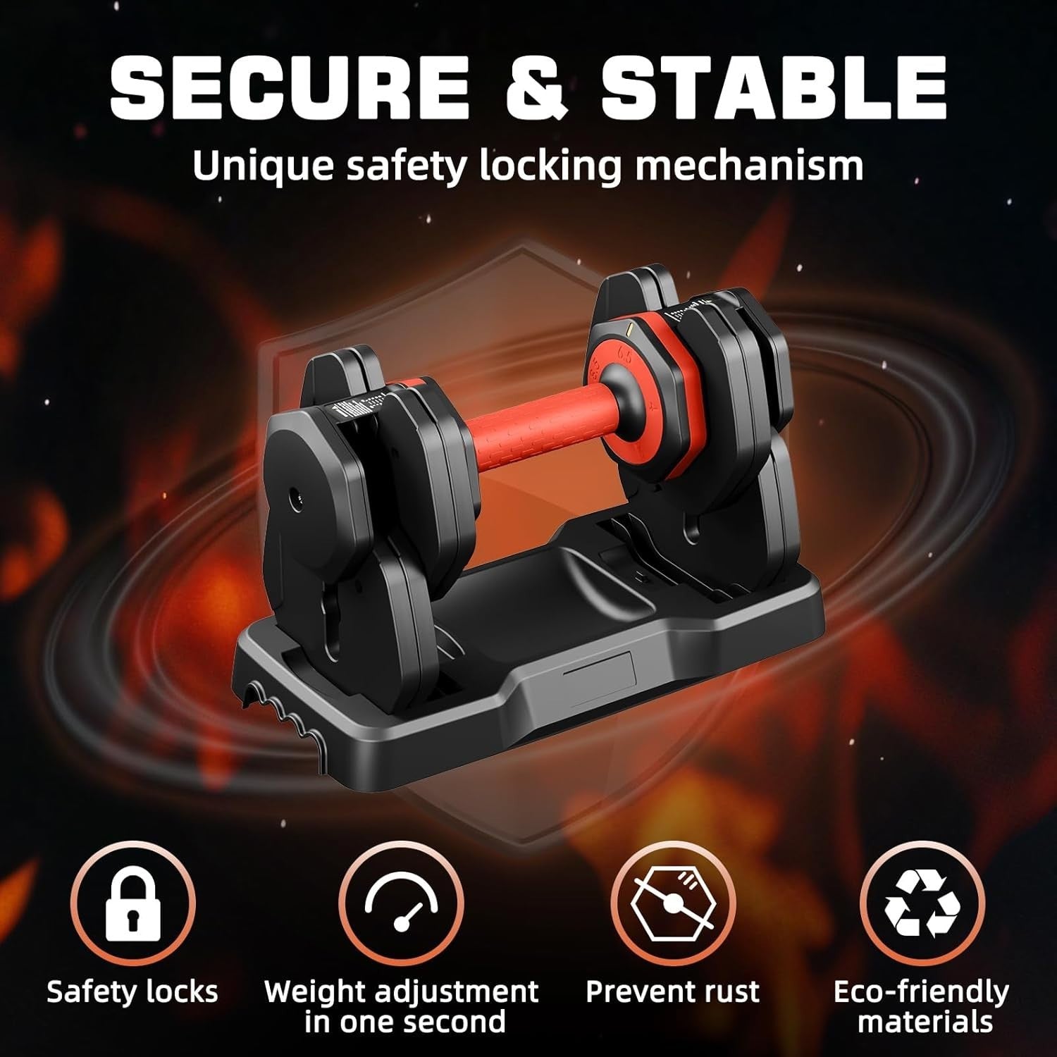 11kg Adjustable Dumbbell Pair 5-in-1 One-Hand Dial Safety Lock Home Gym