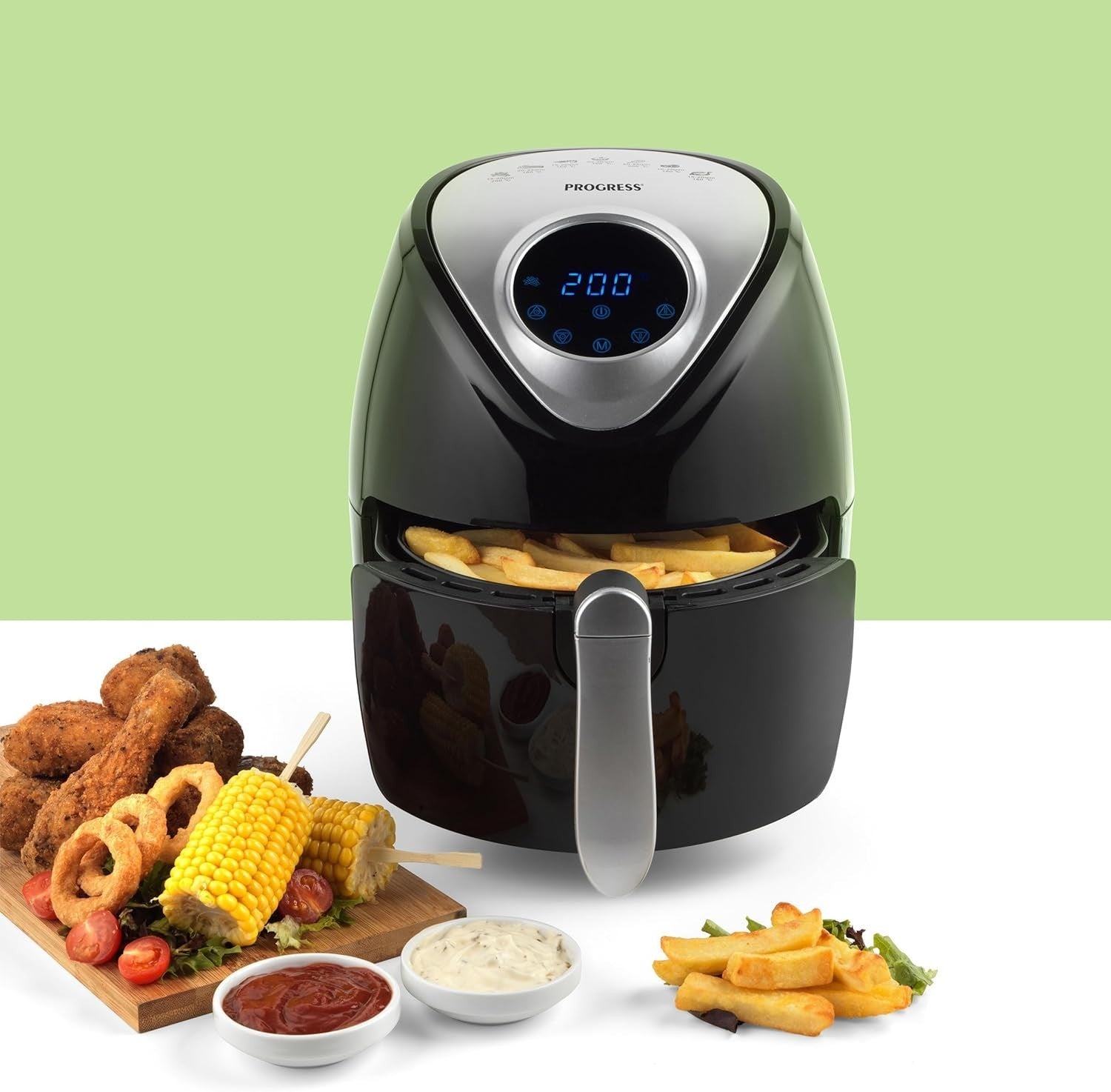 4.5L Digital Air Fryer Oil Free Low Fat Presets Timer Temp Auto Shut-Off