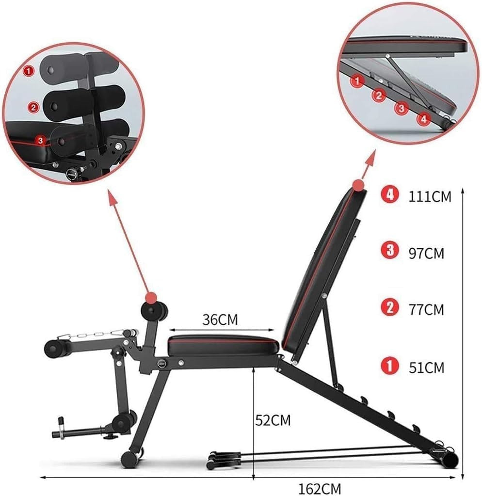 Adjustable Folding Weight Bench With Leg Curl 220kg Full Body Home Gym