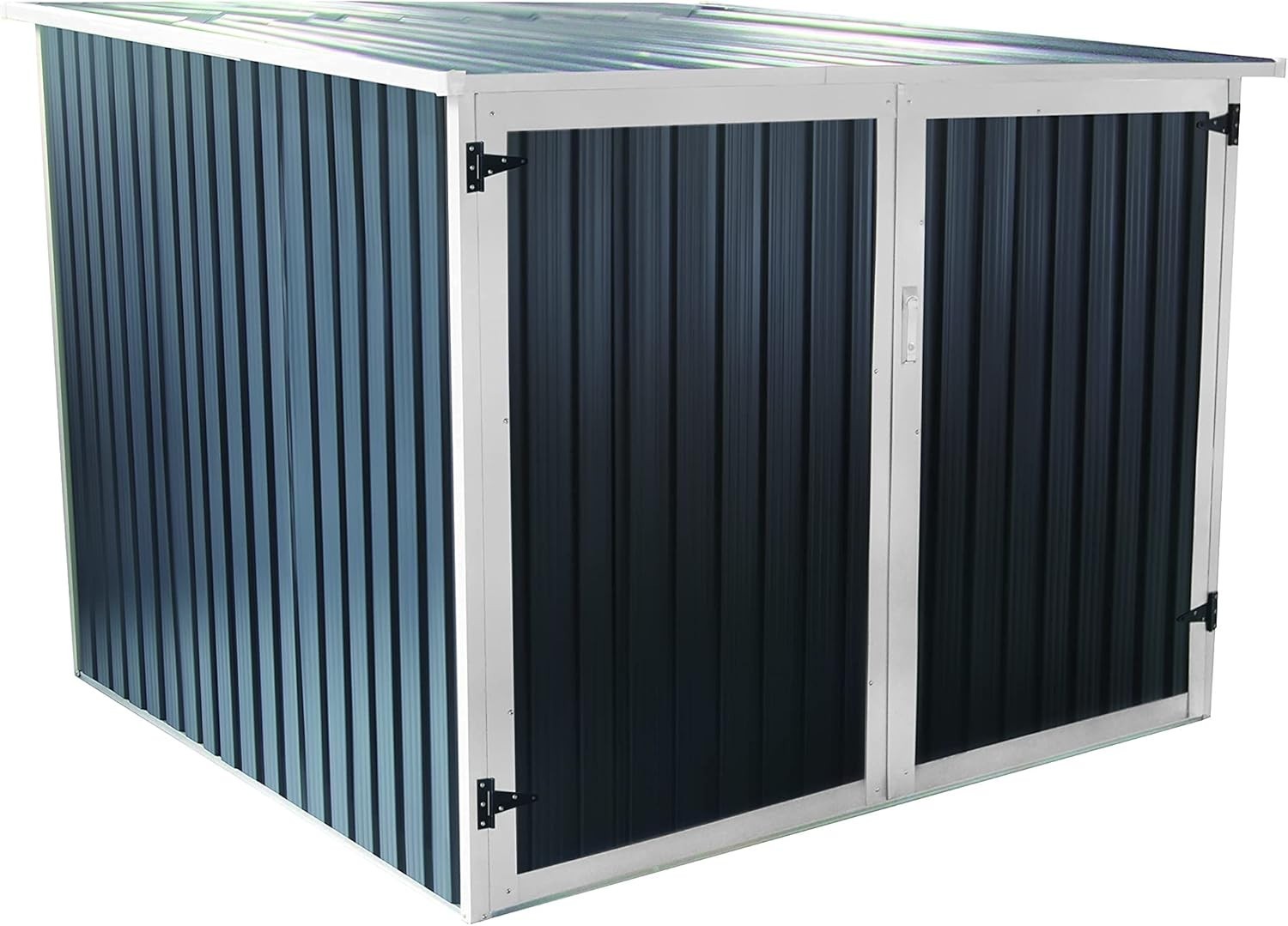 Metal Bike Shed Outdoor Garden Storage with Ramp & Locking Racks 6x7ft Grey