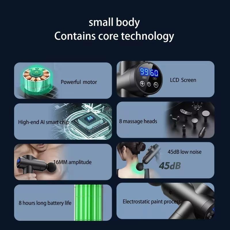 Deep Tissue Massage Gun 99 Speed LCD Percussion Muscle Recovery Kit