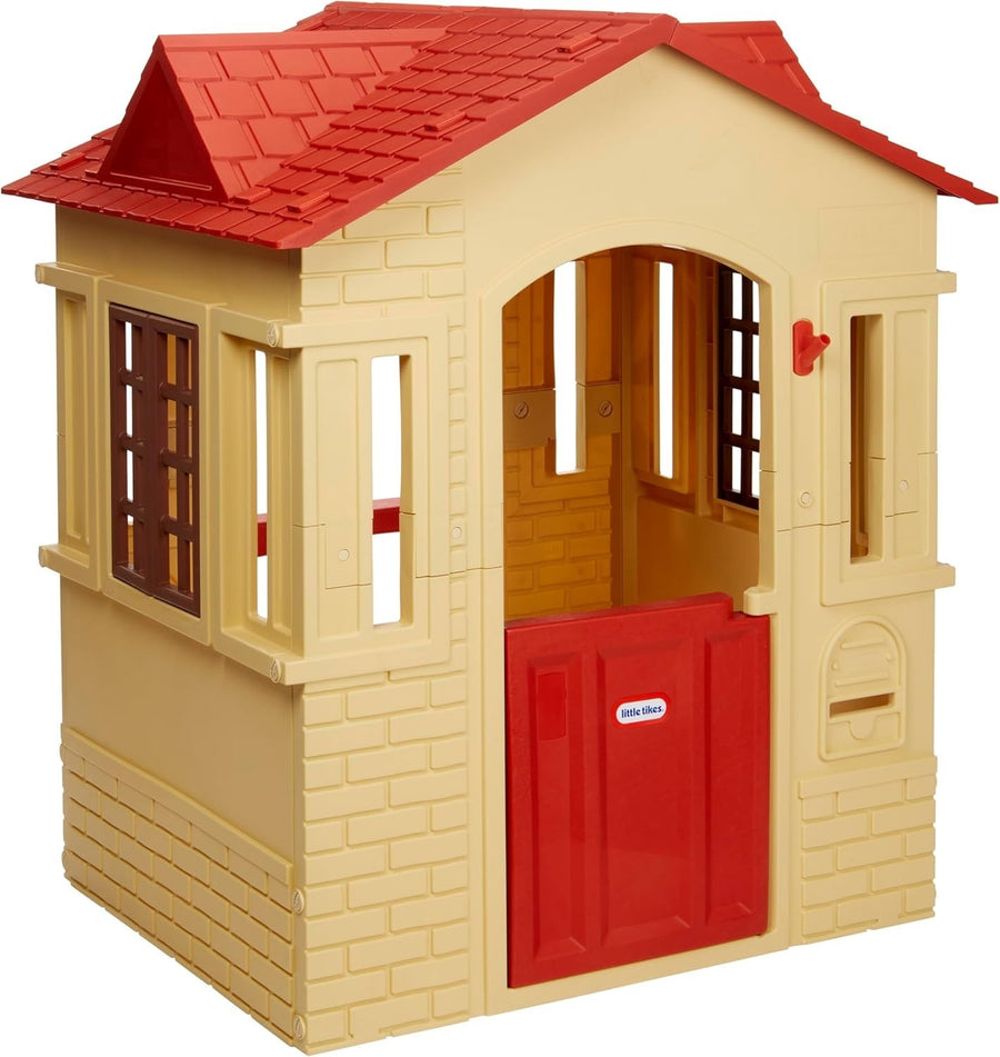 Kids Cottage Playhouse Indoor Outdoor Plastic House Working Doors Age 2+