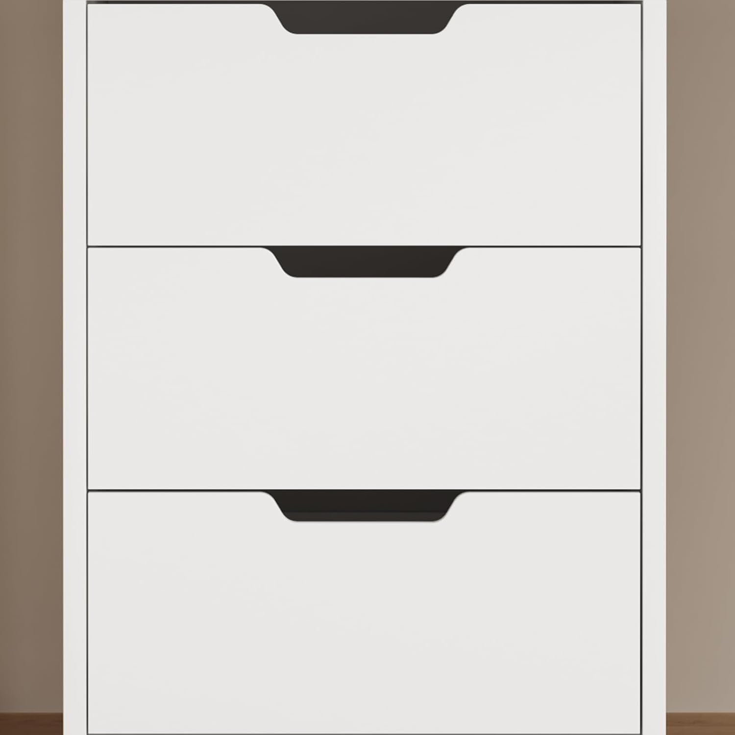 White Rolling Desk Pedestal 3 Drawer Under Desk Printer Storage