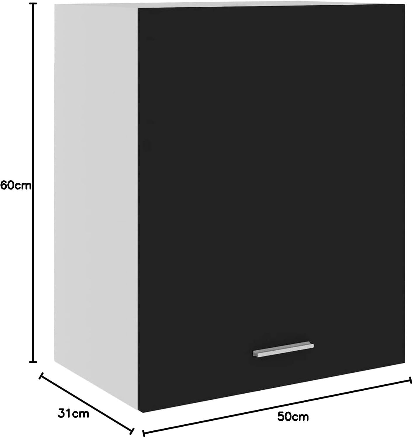 Lockable Wall Cabinet with Shelves for Kitchen & Bathroom, 50x31x60cm