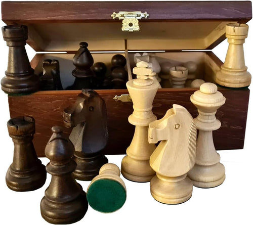 Staunton No.6 Weighted Wooden Chess Pieces with Mahogany Storage Box