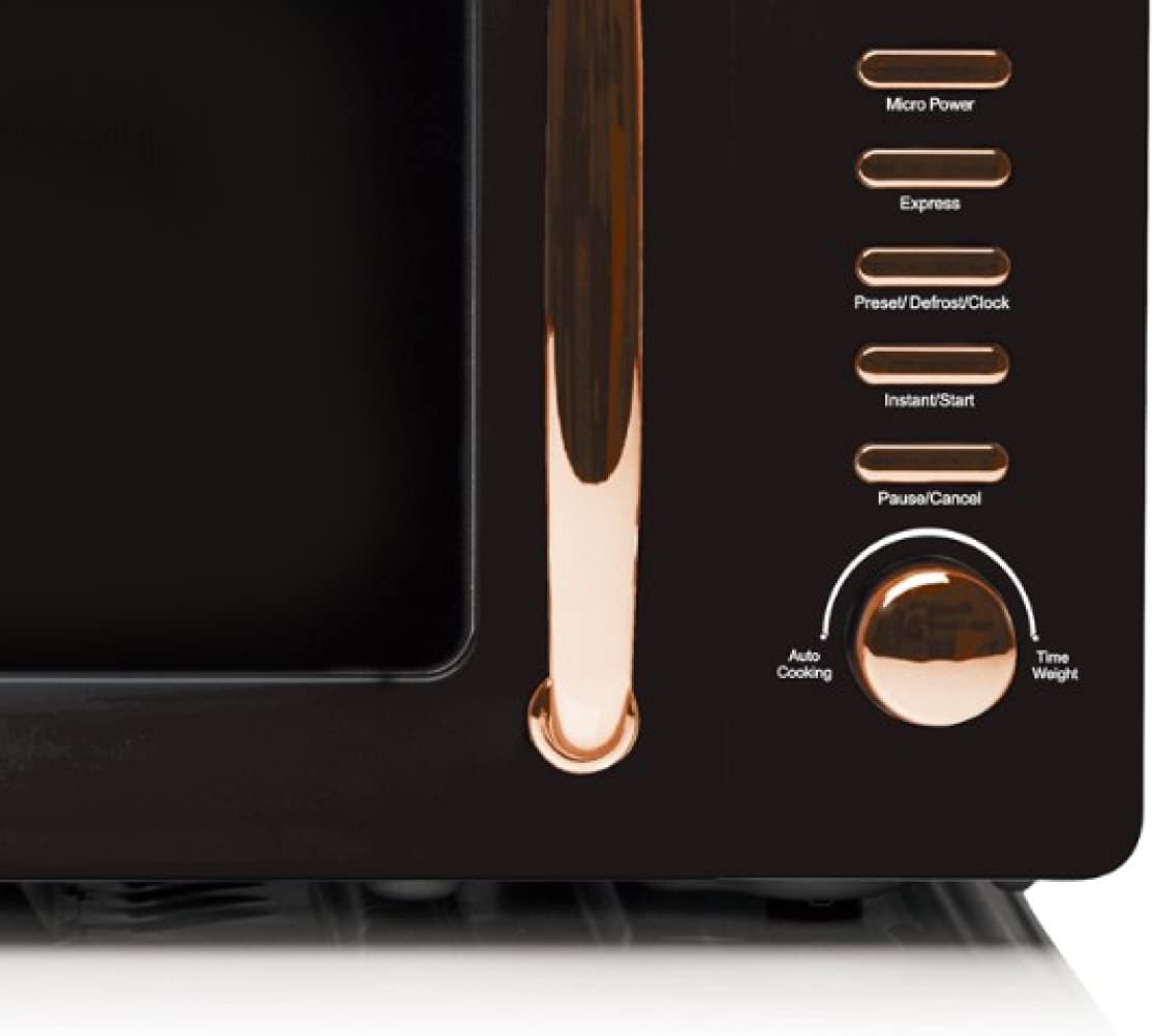 Black & Copper 20L Microwave 800W 5 Power Levels Digital Timer