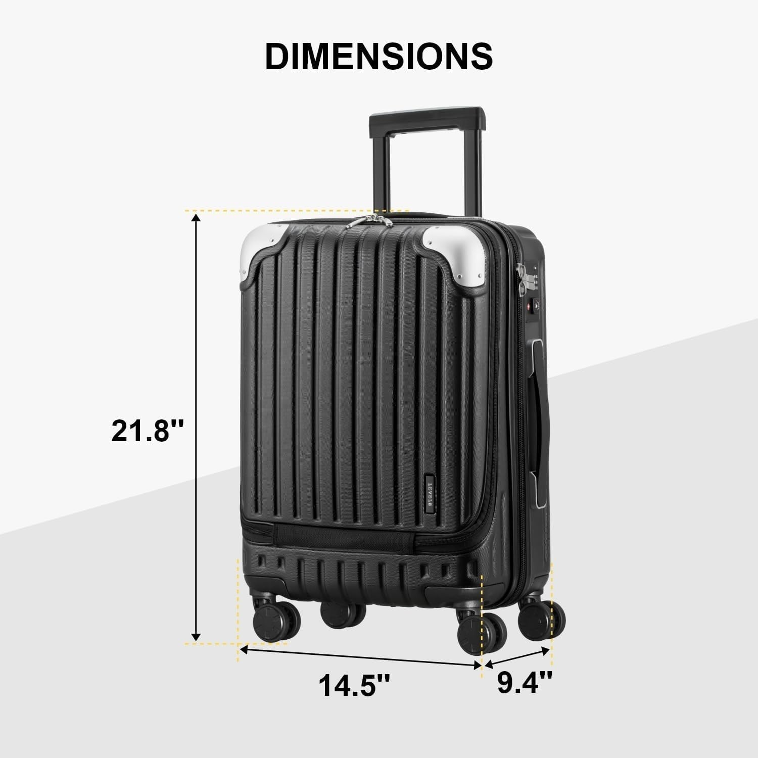 20” Cabin Hard Shell Suitcase ABS PC Lightweight 4 Wheel TSA Lock