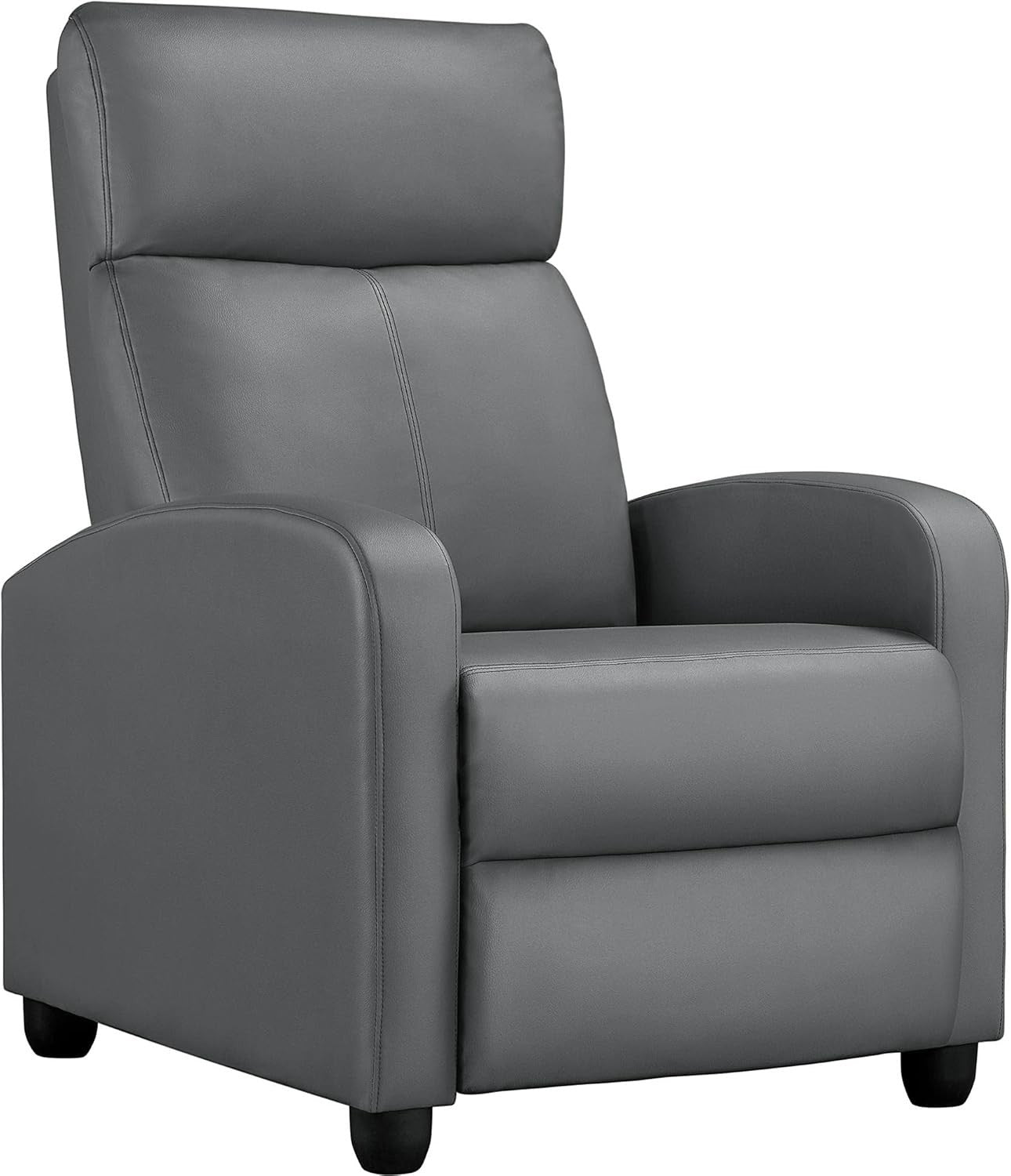 Grey PU Leather Recliner Armchair Adjustable Sofa Chair for Home Lounge