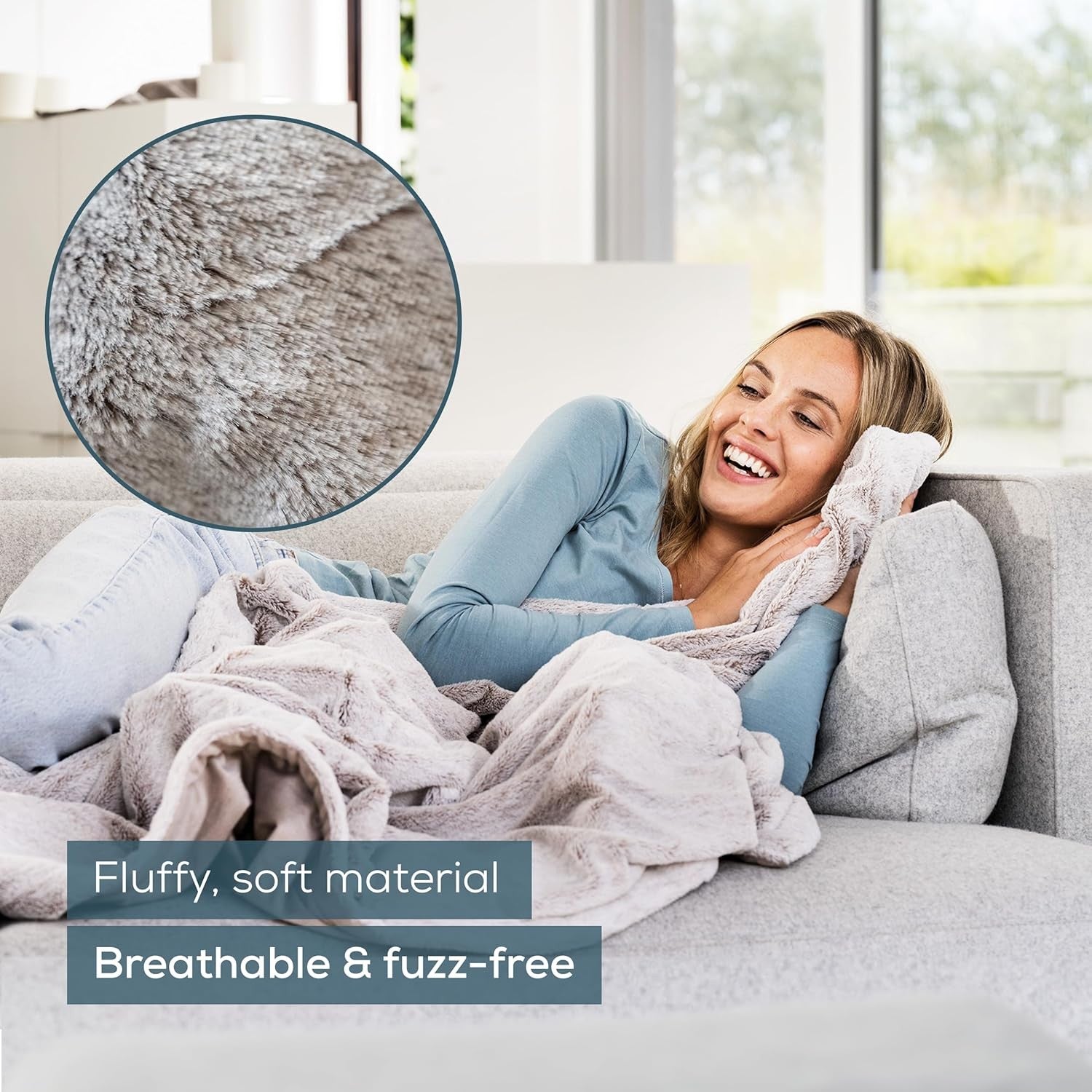 XXL Electric Heated Throw Faux Fur Fleece 6 Heat Auto Shut Off Washable