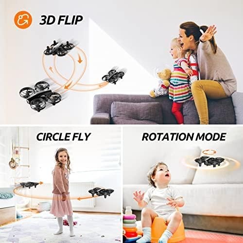 Tomzon Mini Drone 1080P Camera Battle Mode 3 Battery 3D Flip Headless Mode Toy