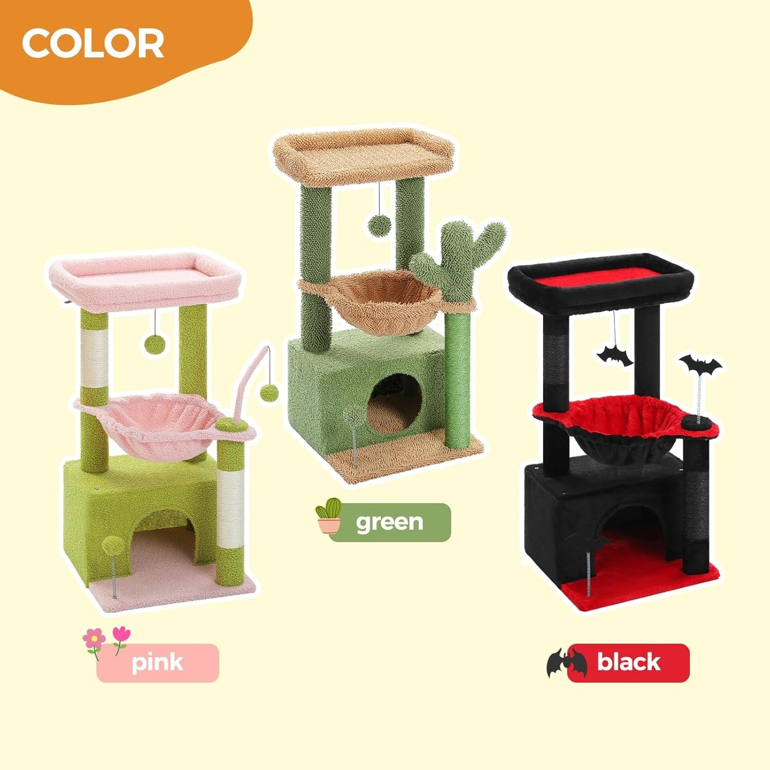Gothic Cat Tree Tower Condo Hammock Scratching Post Indoor Play 79cm