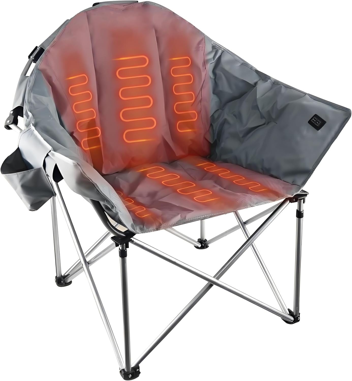 Heated Folding Camping Chair 3-Heat Levels USB Outdoor Warm Seat Hiking