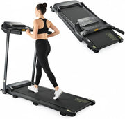 Foldable Home Treadmill 14km/h Quiet Running Machine w/ Incline LED Display USB