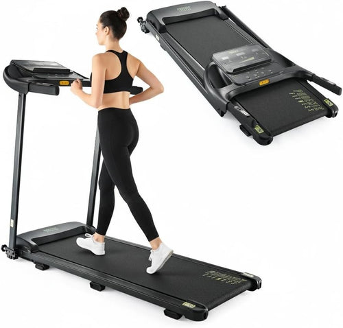 Foldable Home Treadmill 14km/h Quiet Running Machine w/ Incline LED Display USB