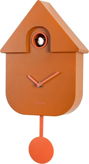 Terracotta Cuckoo Clock Modern Wall Clock Silent Pendulum Battery Operated