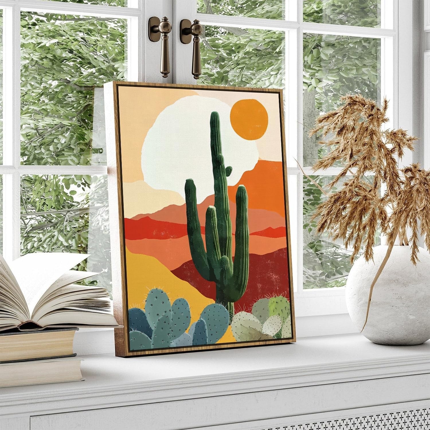 Boho Framed Wall Art 30x40cm Sunset Desert Canvas Print
