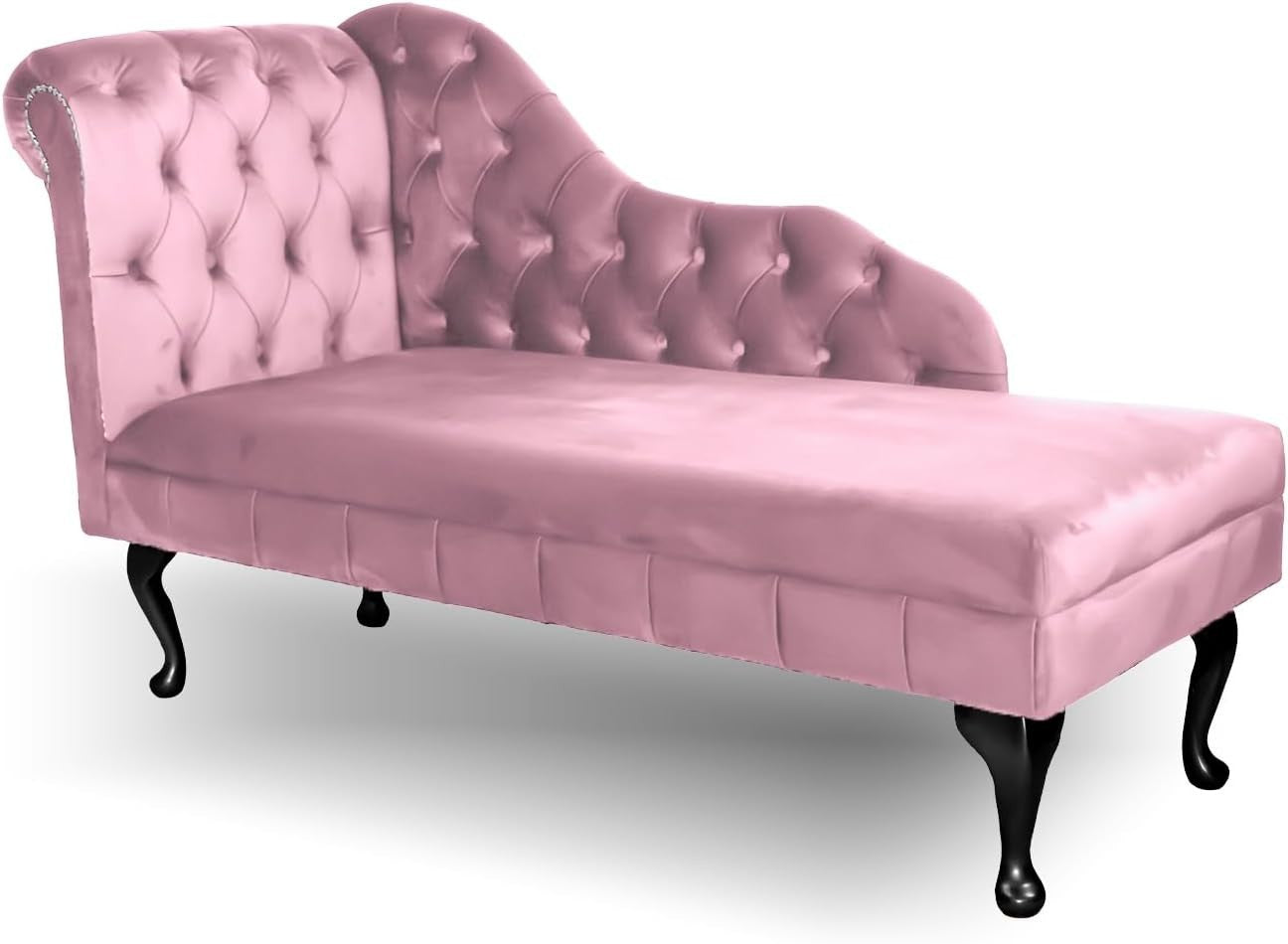 Pink Velvet Tufted Chaise Lounge Sofa – Handmade Comfort & Stylish Accent