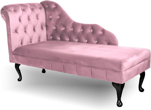 Pink Velvet Tufted Chaise Lounge Sofa – Handmade Comfort & Stylish Accent