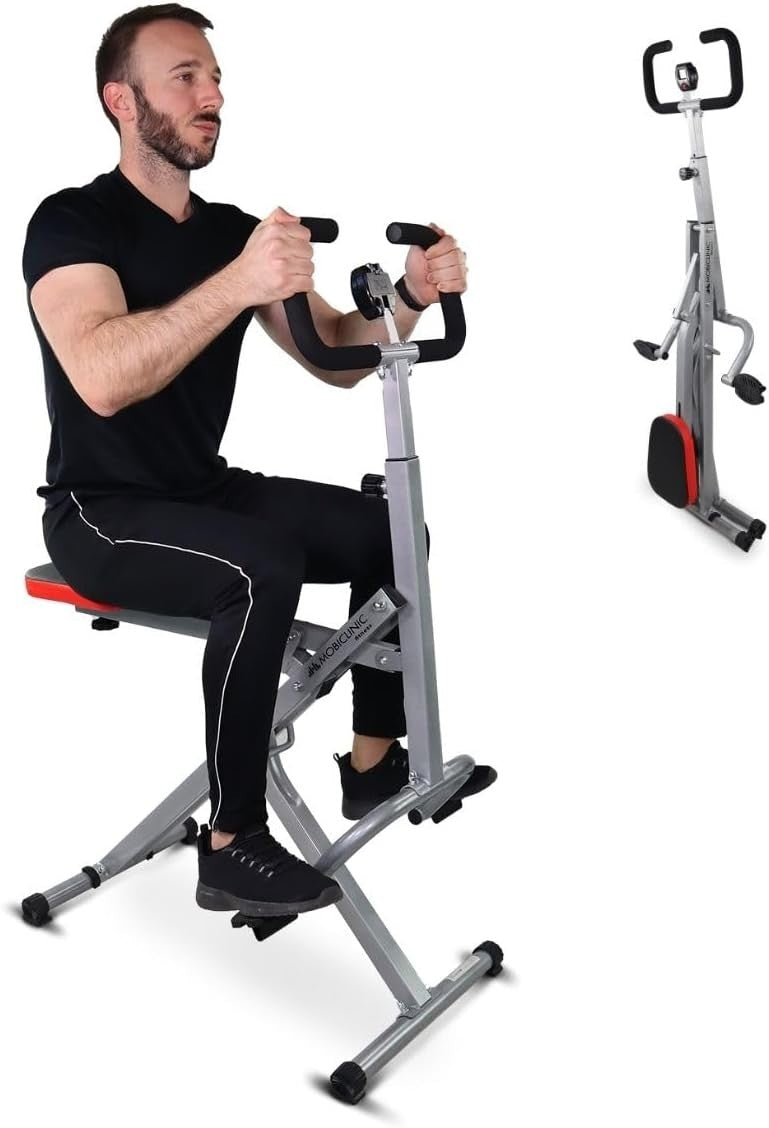 4-in-1 Rowing & Ab Crunch Machine Foldable Total Body Trainer LCD Home Gym 100KG
