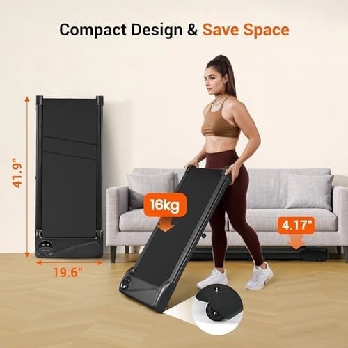 Portable Under Desk Walking Pad 2.5HP Quiet Treadmill w/ LED Display & Remote