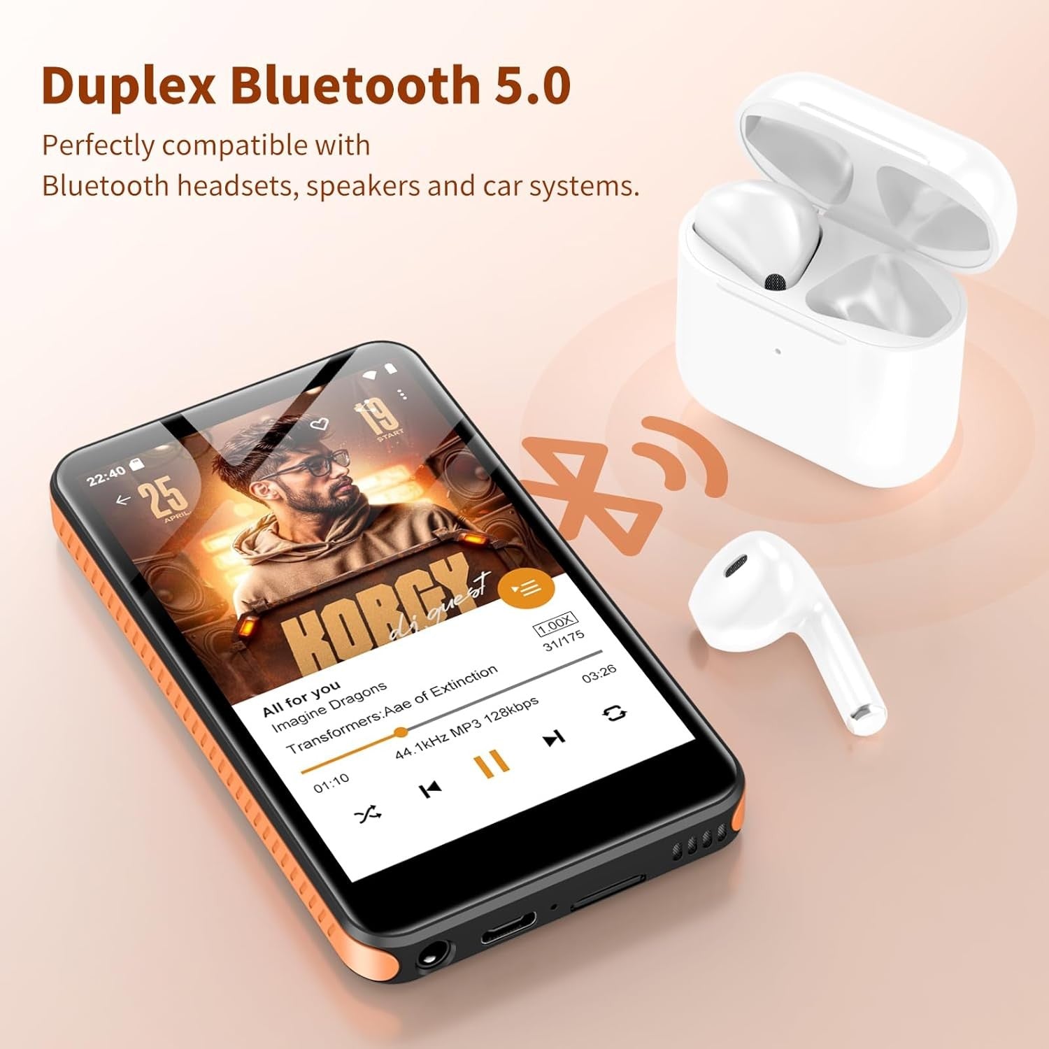 160GB MP3 Player Bluetooth WiFi Android 13 4" Touch Spotify