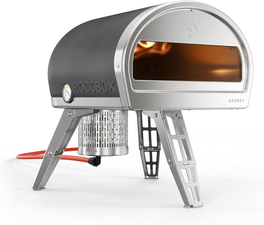 12" Gas Pizza Oven 500°C Outdoor Stone-Baked Grill Portable Dual Fuel BBQ