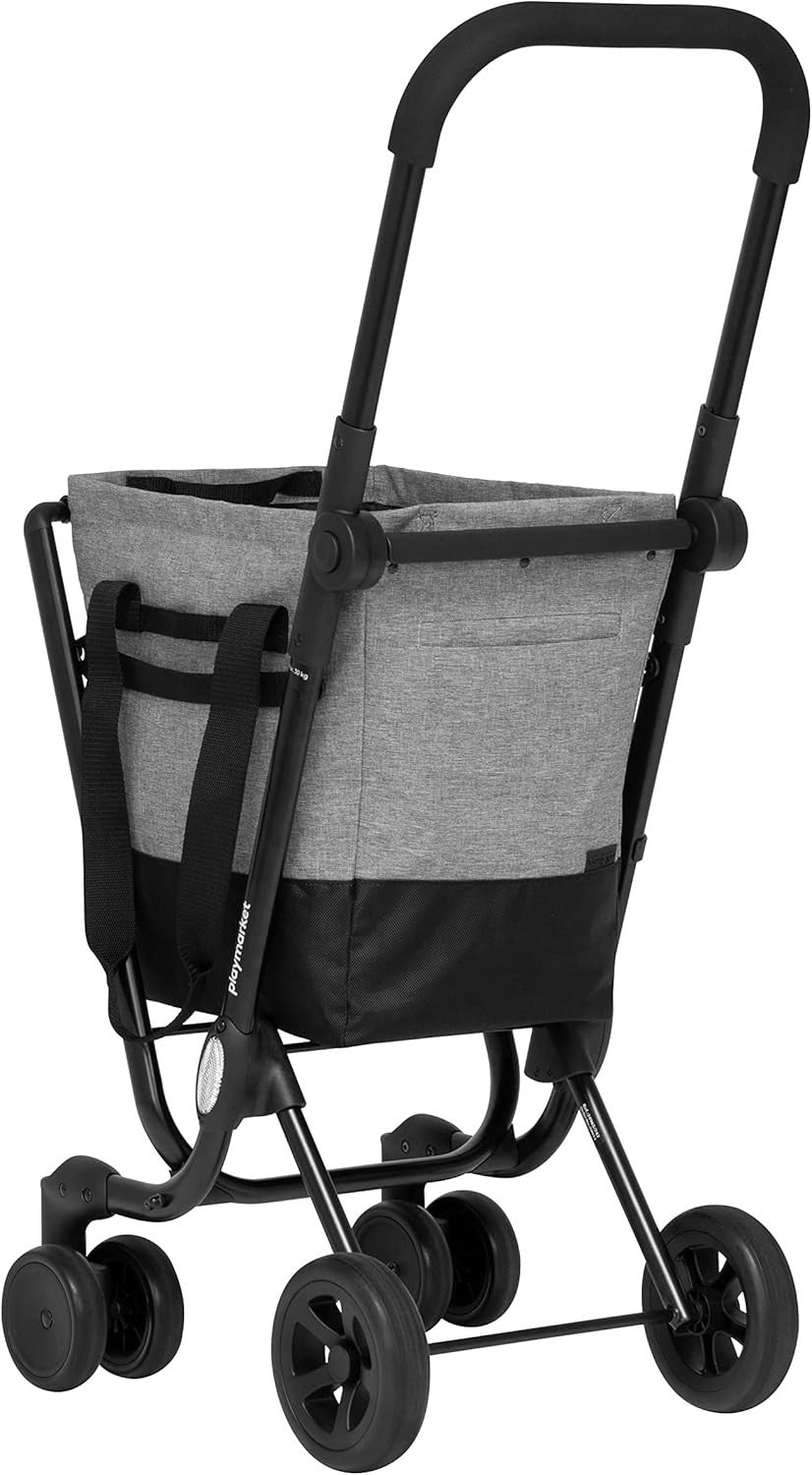 Foldable Black-Grey Shopping Trolley Cart 40L Waterproof Removable Bag