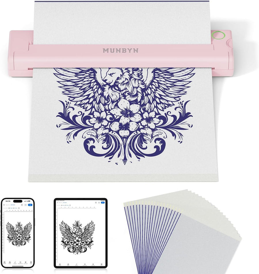 Wireless Thermal Tattoo Stencil Printer Portable Tattoo Kit with 20 Sheets