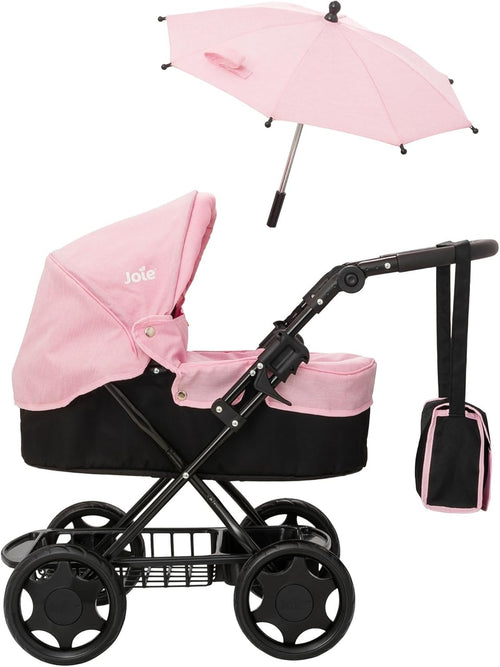 Classic Doll Pram Pushchair with Parasol Changing Bag Foldable 3+
