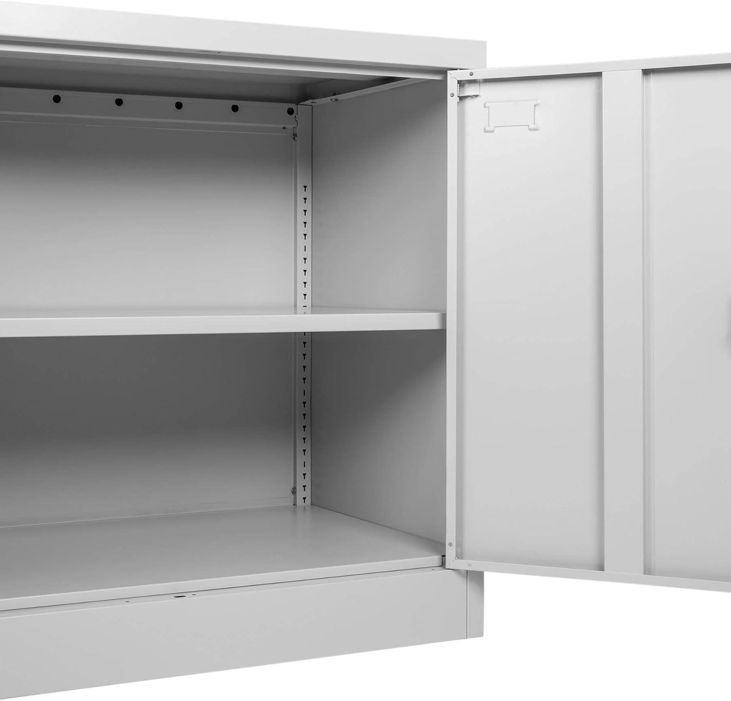Metal Lockable Office Storage Cabinet with Adjustable Shelf, 90x90x40cm