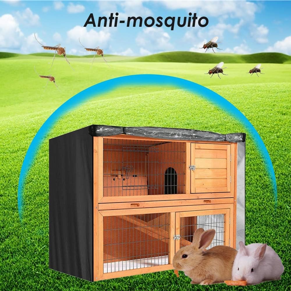 Waterproof Rabbit Hutch Cover Outdoor Winter Cage Protector With Zipper