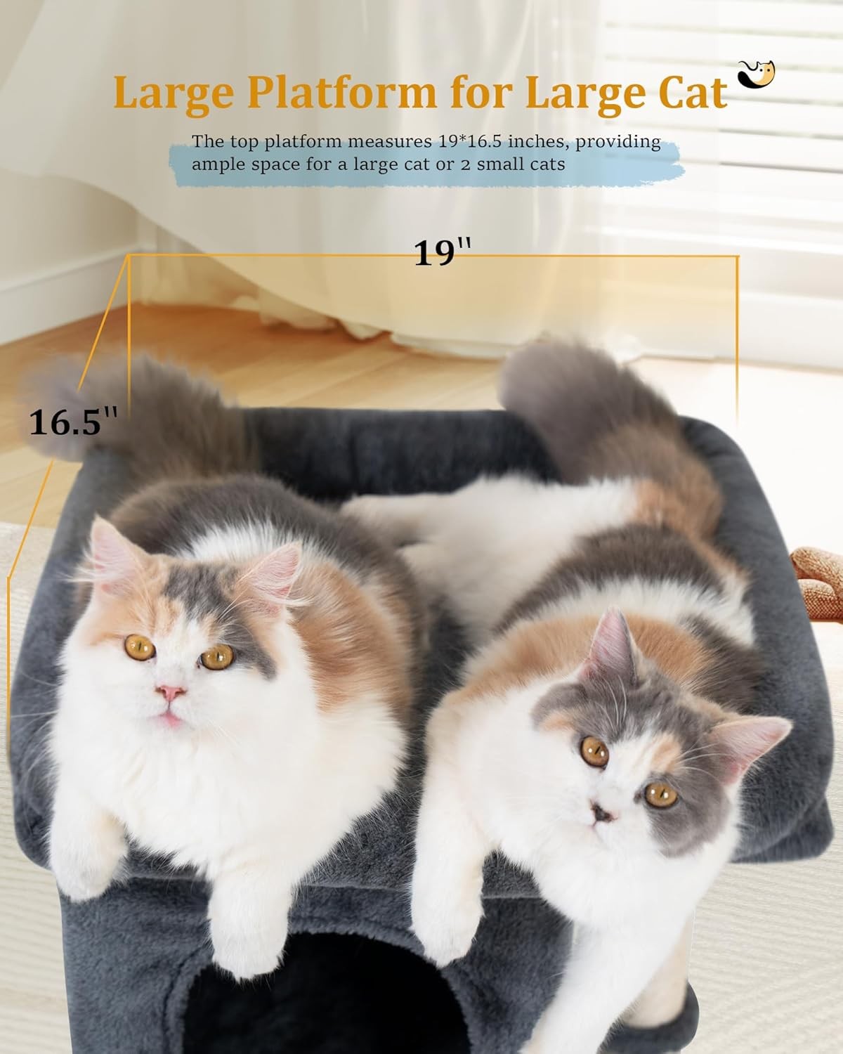 61cm Cat Tree Tower Condo with Large Perch Sisal Scratching Post