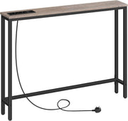 Slim Console Table with USB Charging Ports & Power Outlets for Small Spaces