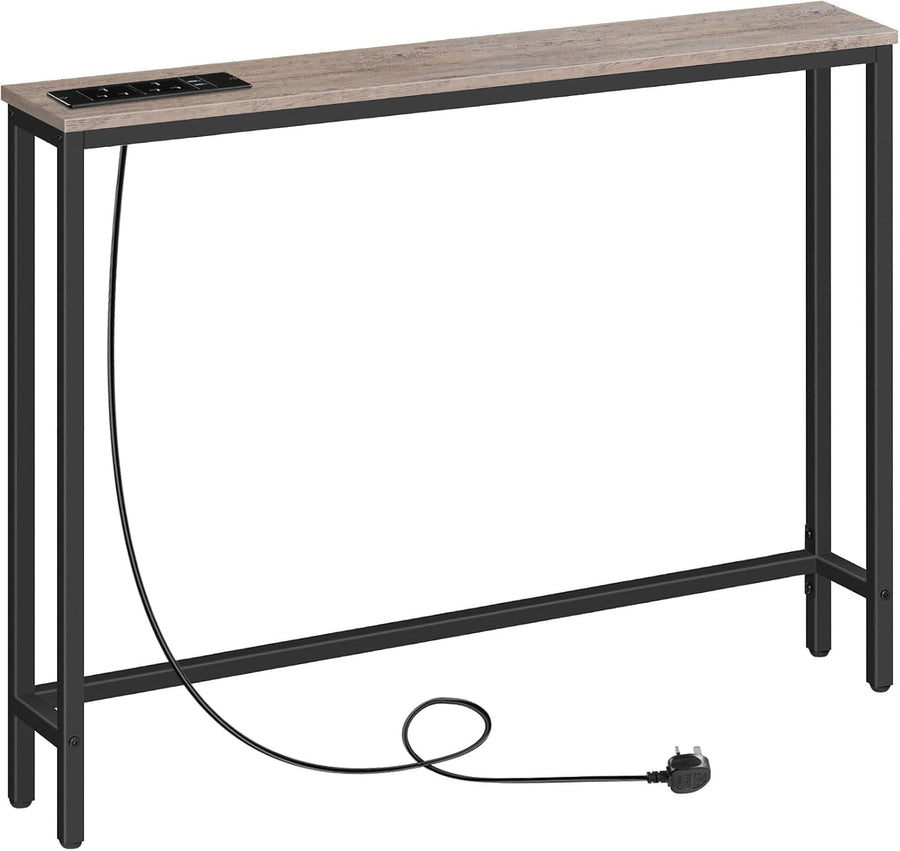 Slim Console Table with USB Charging Ports & Power Outlets for Small Spaces