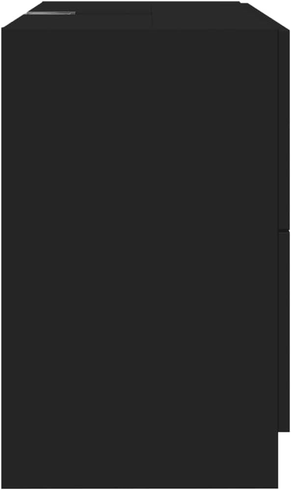 Black Under Sink Bathroom Cabinet 78x37x59cm Modern Vanity Storage Unit