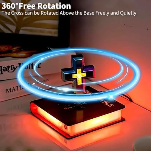Magnetic Levitating Cross Lamp Floating 360° LED Touch-Control Night Light